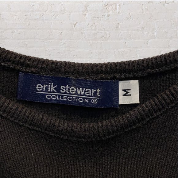 VINTAGE ERIK STEWART COLLECTION -- Sleeveless Shell, Black & White Horiz. Stripe - Picture 7 of 7